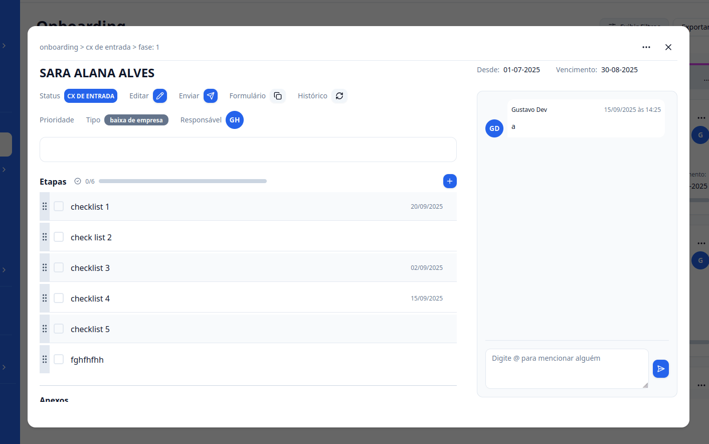 Melhoria no layout e experiência do card de tarefas